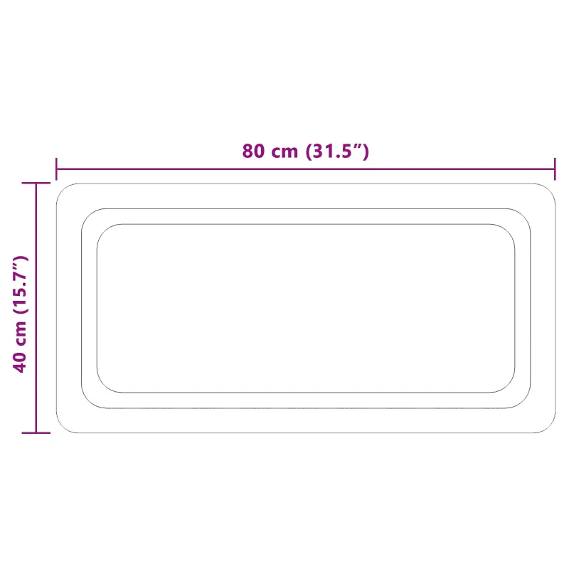 LED vonios veidrodis Skaidrus 80 x 40 cm grūdintas stiklas