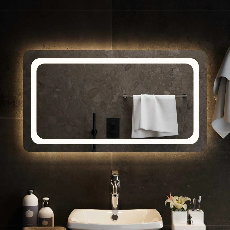 LED vonios veidrodis Skaidrus 90 x 50 cm grūdintas stiklas