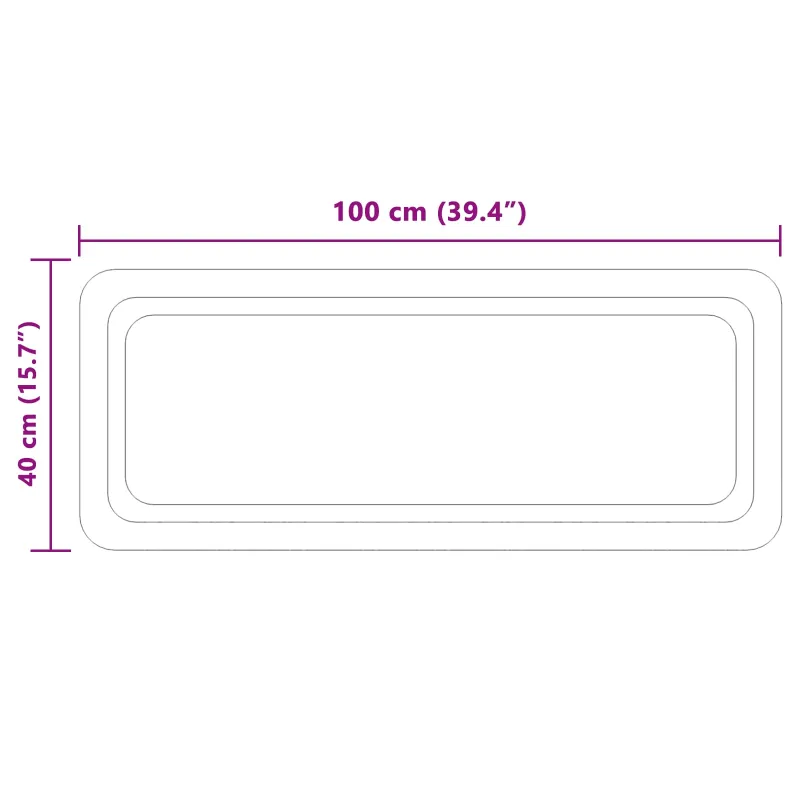 LED vonios veidrodis Skaidrus 100 x 40 cm grūdintas stiklas