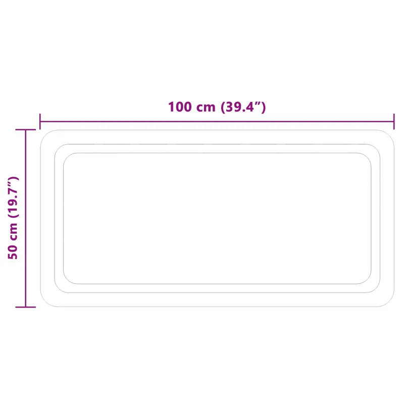 LED vonios veidrodis Skaidrus 100 x 50 cm grūdintas stiklas