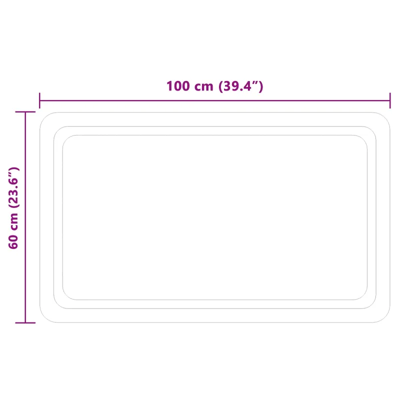 LED vonios veidrodis Skaidrus 100 x 60 cm grūdintas stiklas