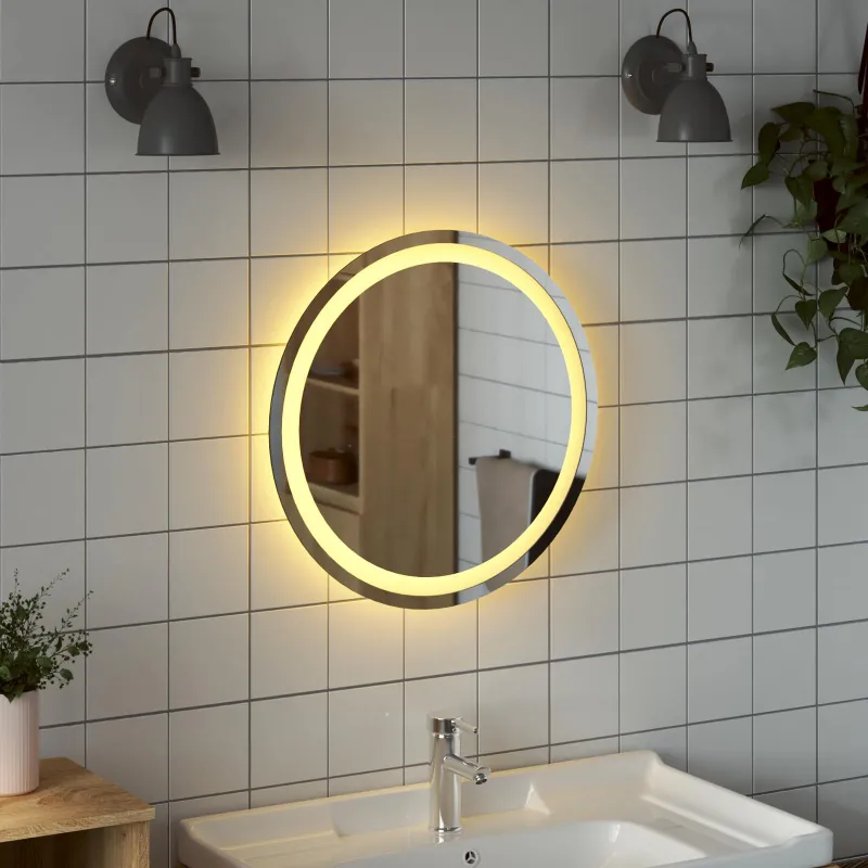 LED vonios veidrodis Skaidrus Ø 50 cm grūdintas stiklas