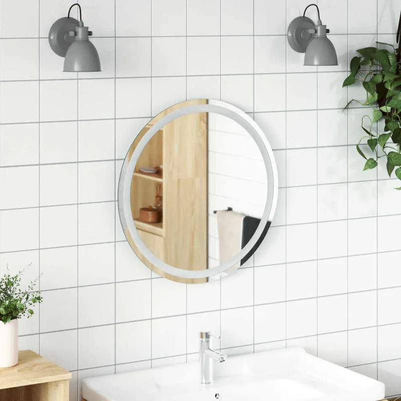 LED vonios veidrodis Skaidrus Ø 60 cm grūdintas stiklas