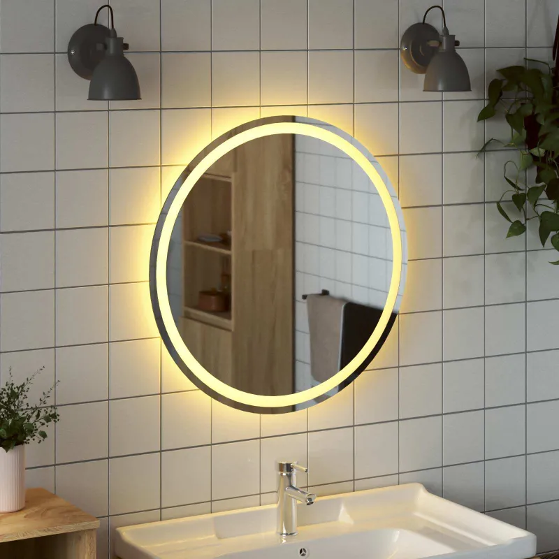 LED vonios veidrodis Skaidrus Ø 70 cm grūdintas stiklas