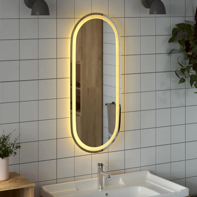 LED vonios veidrodis Skaidrus 90 x 40 cm grūdintas stiklas