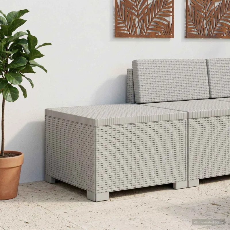 1-Vietis Sodo Sofas, Atrodo kaip Ratano PP Balta