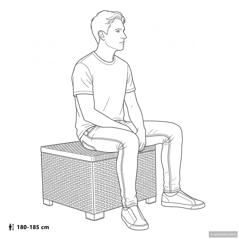 1-Vietis Sodo Sofas su Pagalvėle, Atrodo kaip Ratano PP Ruda