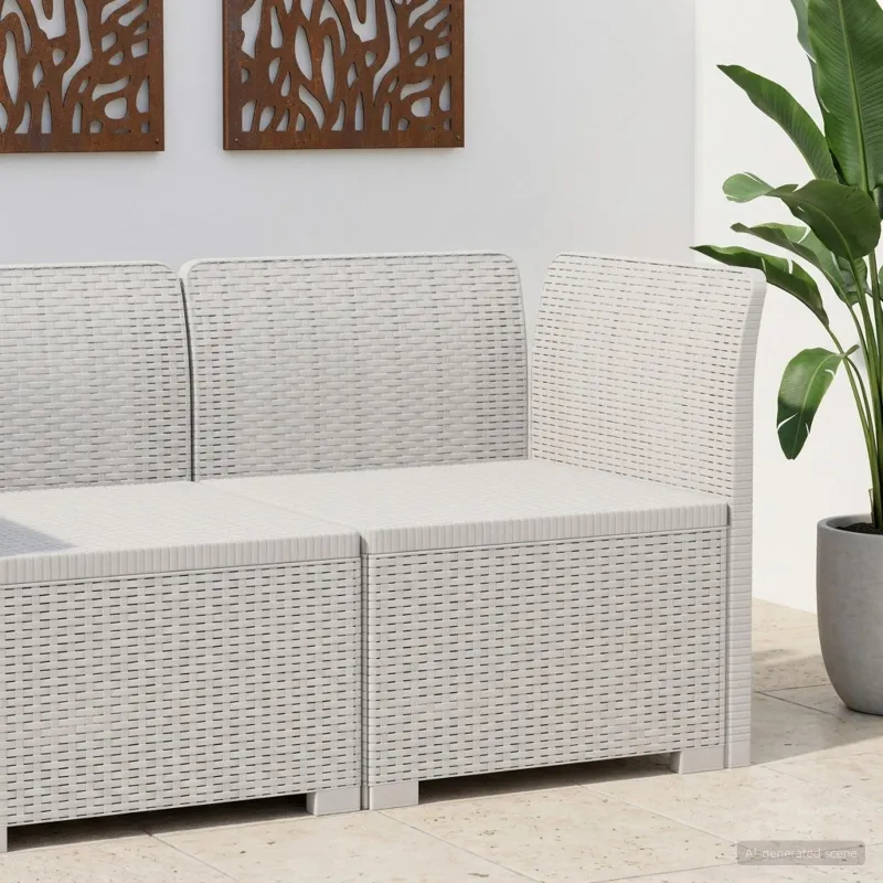 1-Vietis Sodo Sofas, Atrodo kaip Ratano PP Balta