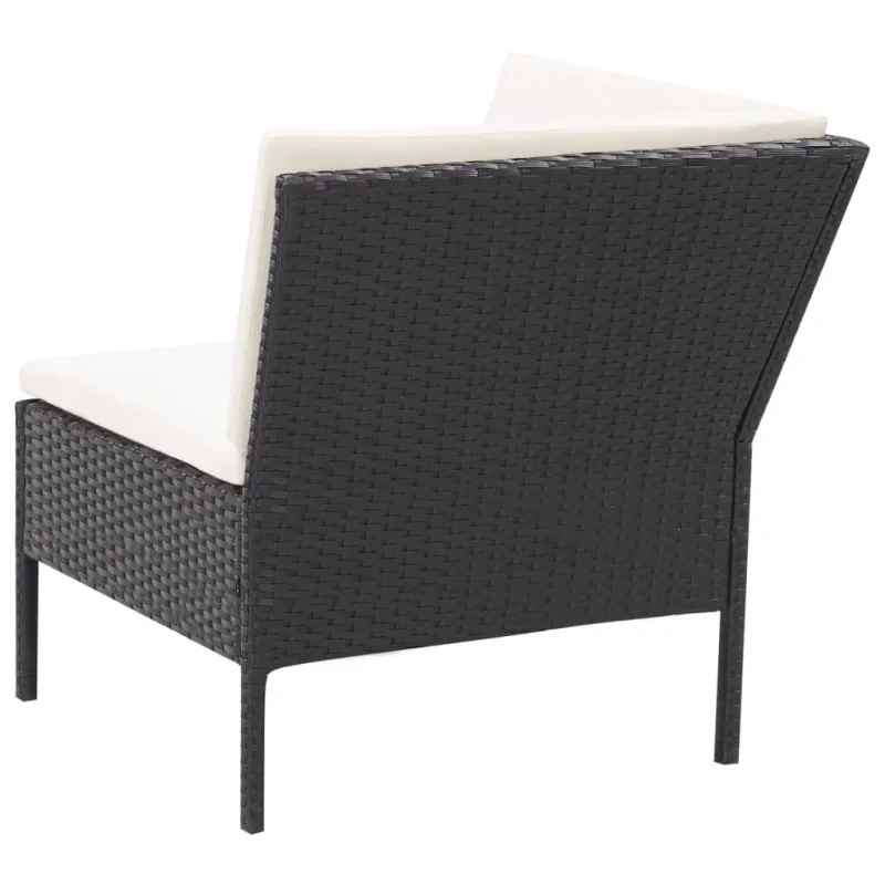 Sodo kompletti, 3 osaa, musta, rattan-tyylinen, tyynyt mukana