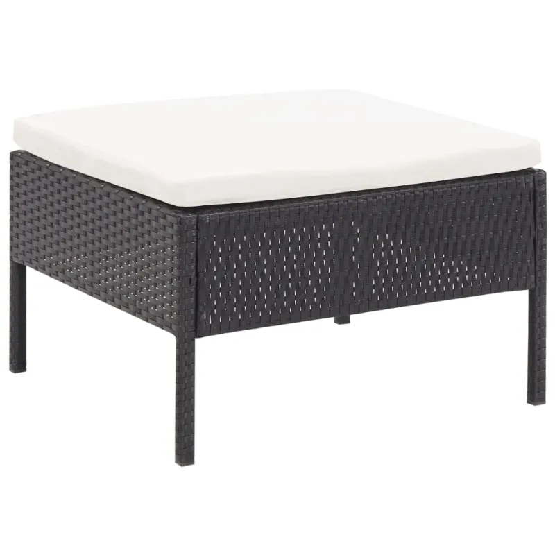 Sodo kompletti, 3 osaa, musta, rattan-tyylinen, tyynyt mukana