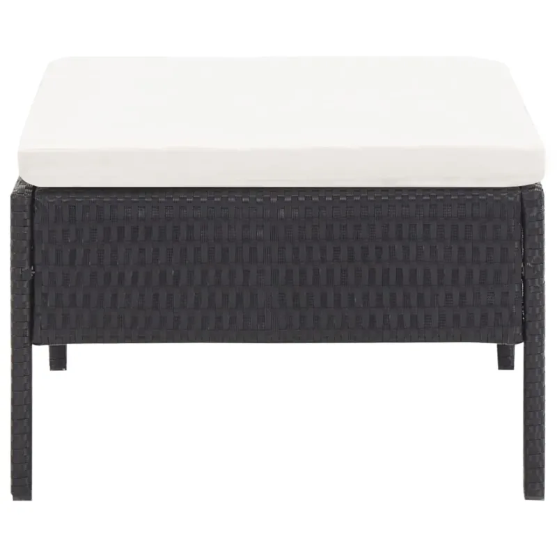 Sodo kompletti, 3 osaa, musta, rattan-tyylinen, tyynyt mukana