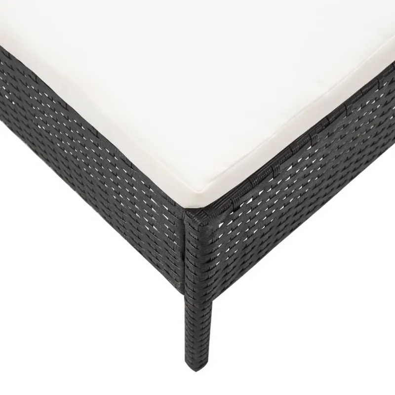 Sodo kompletti, 3 osaa, musta, rattan-tyylinen, tyynyt mukana