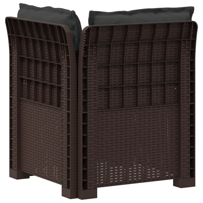 1-Vietis Sodo Sofas su Pagalvėlėmis, Atrodo kaip Ratano PP Ruda