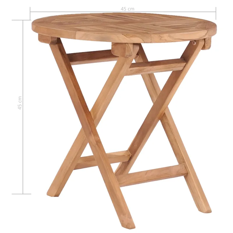 Sulankstettava puutarhapöytä, 45 cm, tikin puumateriaali