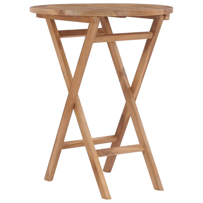 Sulankstettava puutarhapöytä, 60 cm, tikin puumateriaali
