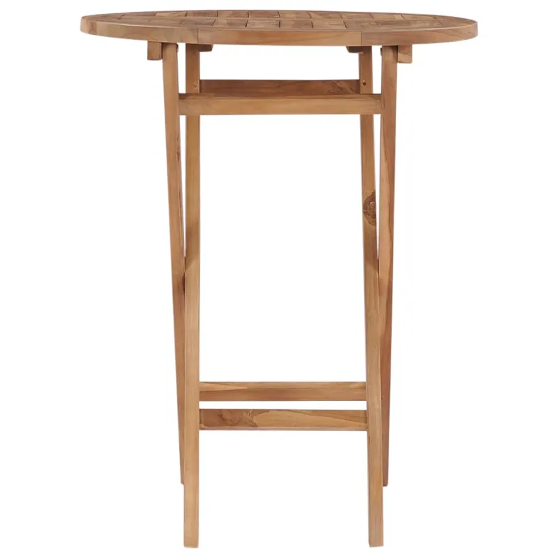 Sulankstettava puutarhapöytä, 60 cm, tikin puumateriaali