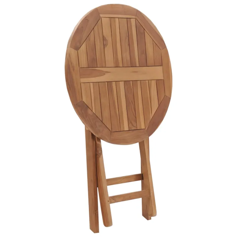 Sulankstettava puutarhapöytä, 60 cm, tikin puumateriaali