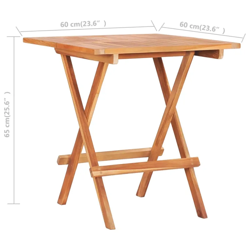 Sulankstuva bistropöytä, 60x60x65 cm, tikistä puuta