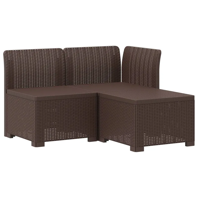 3-vietė sodo sofa su pagalvėlėmis, Rattan išvaizda PP Ruda