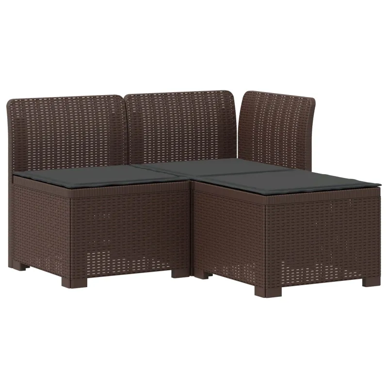 3-vietė sodo sofa su pagalvėlėmis, Rattan išvaizda PP Ruda