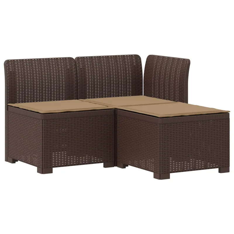 3-vietė sodo sofa su pagalvėlėmis, Rattan išvaizda PP Ruda