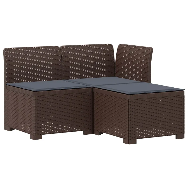 3-vietė sodo sofa su pagalvėlėmis, Rattan išvaizda PP Ruda