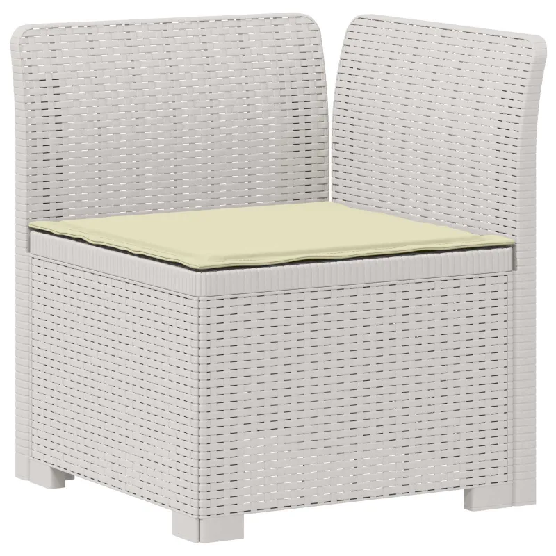 3-vietė sodo sofa su pagalvėlėmis, Rattan išvaizda PP Balta