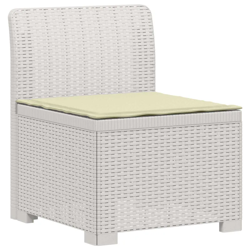 3-vietė sodo sofa su pagalvėlėmis, Rattan išvaizda PP Balta