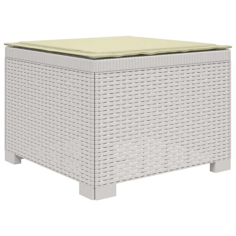 3-vietė sodo sofa su pagalvėlėmis, Rattan išvaizda PP Balta