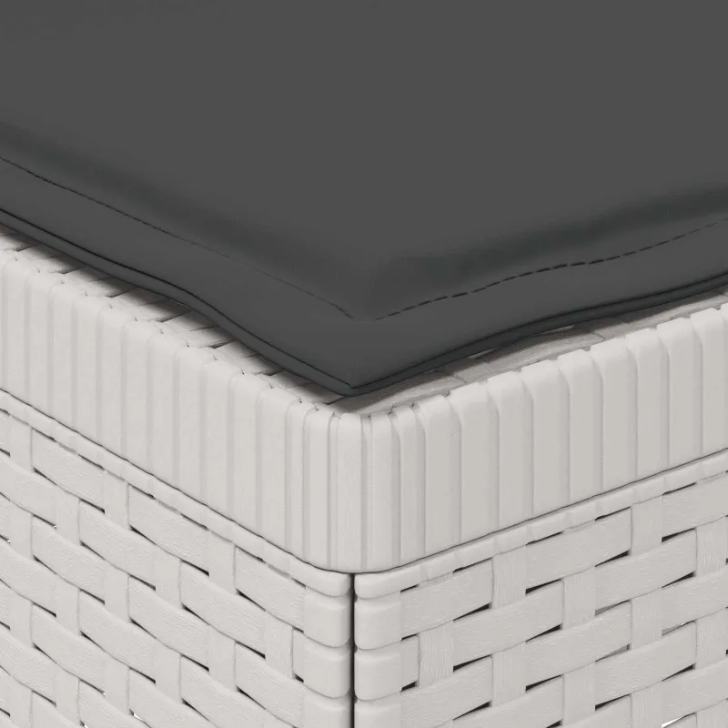 3-vietė sodo sofa su pagalvėlėmis, Rattan išvaizda PP Balta