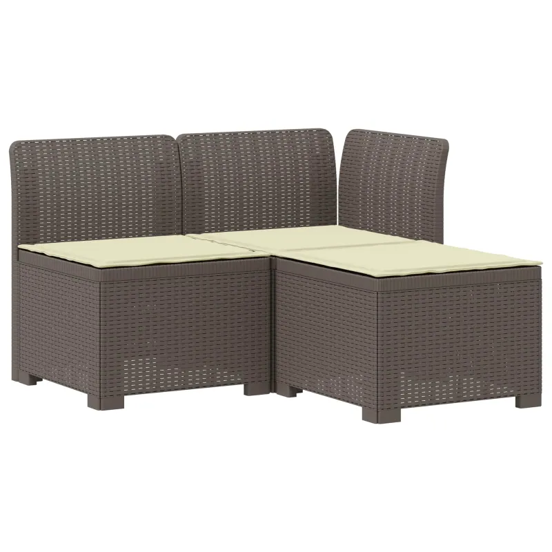 3-vietė sodo sofa su pagalvėlėmis, Rattan išvaizda PP