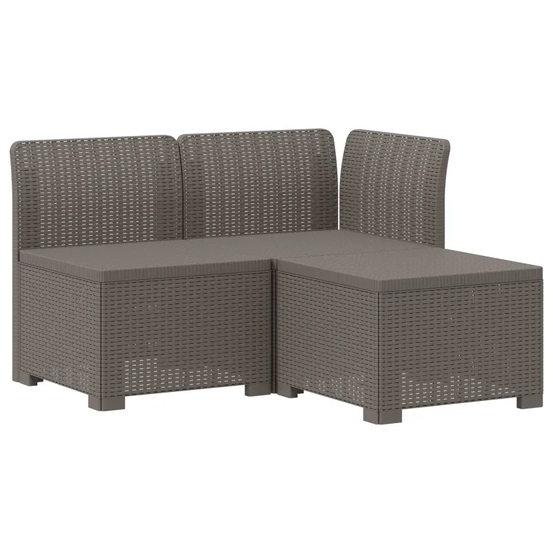 3-vietė sodo sofa su pagalvėlėmis, Rattan išvaizda PP