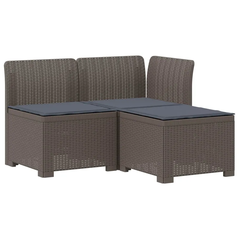 3-vietė sodo sofa su pagalvėlėmis, Rattan išvaizda PP