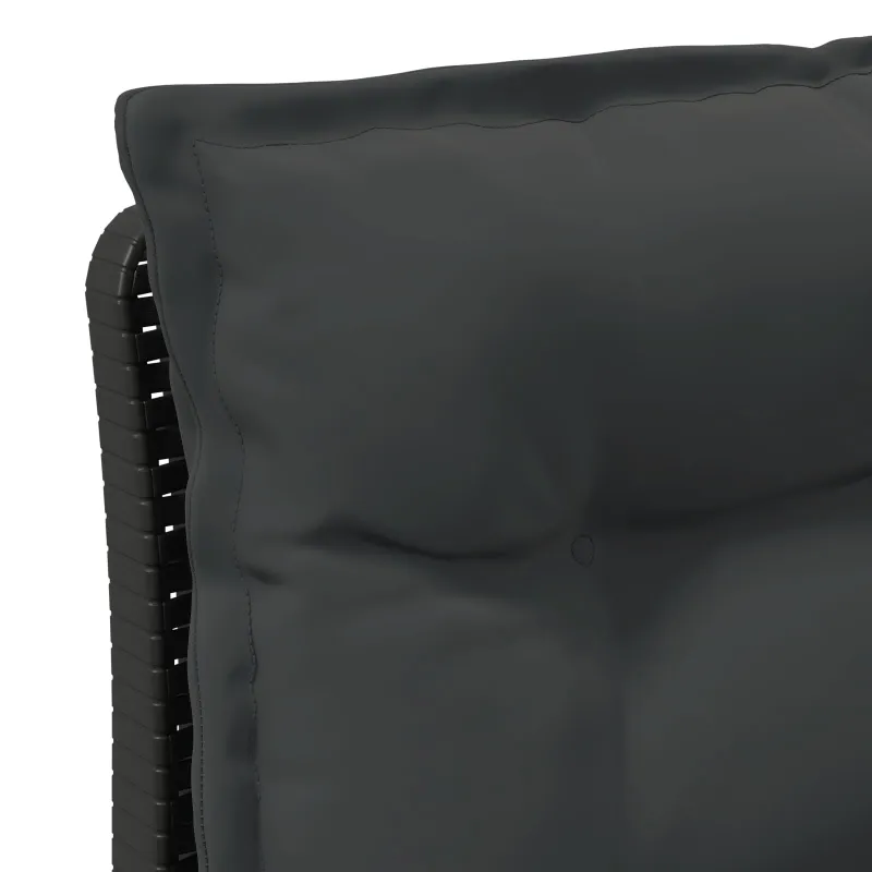 3-vietė sodo sofa su pagalvėlėmis, Rattan išvaizda PP Antracito