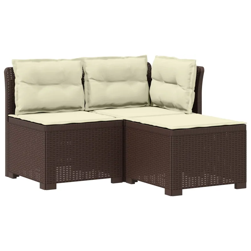 3-vietė sodo sofa su pagalvėlėmis, Rattan išvaizda PP Ruda