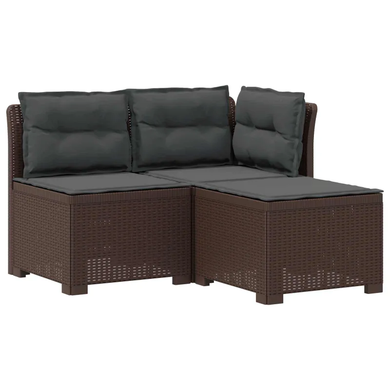 3-vietė sodo sofa su pagalvėlėmis, Rattan išvaizda PP Ruda