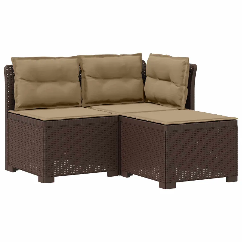 3-vietė sodo sofa su pagalvėlėmis, Rattan išvaizda PP Ruda