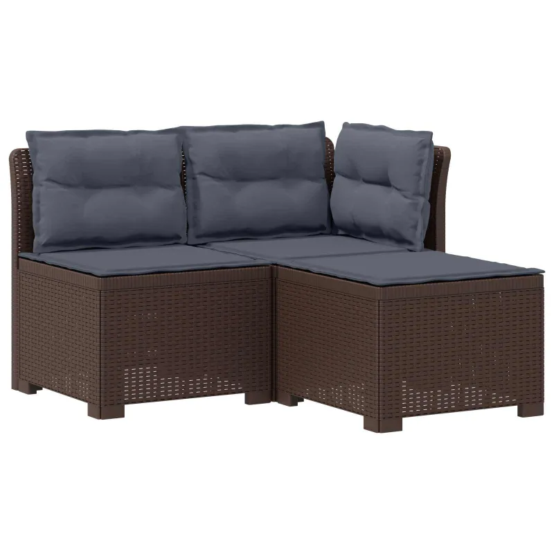 3-vietė sodo sofa su pagalvėlėmis, Rattan išvaizda PP Ruda