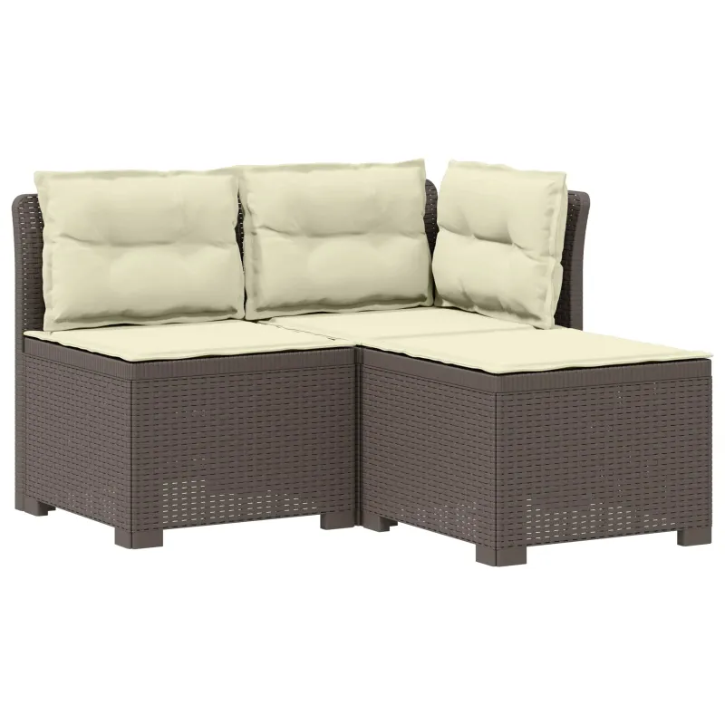 3-vietė sodo sofa su pagalvėlėmis, Rattan išvaizda PP