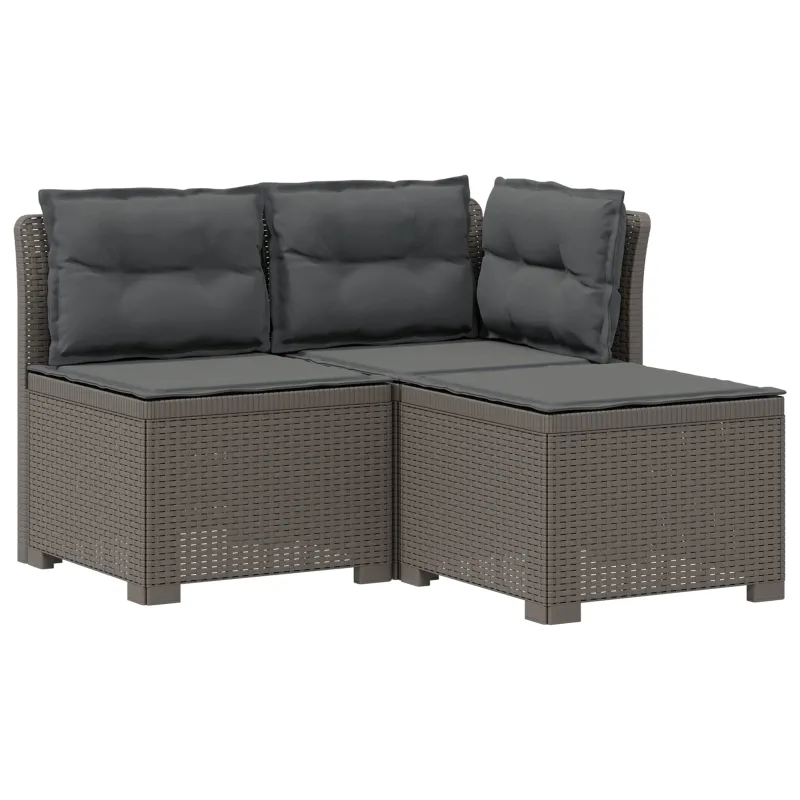 3-vietė sodo sofa su pagalvėlėmis, Rattan išvaizda PP