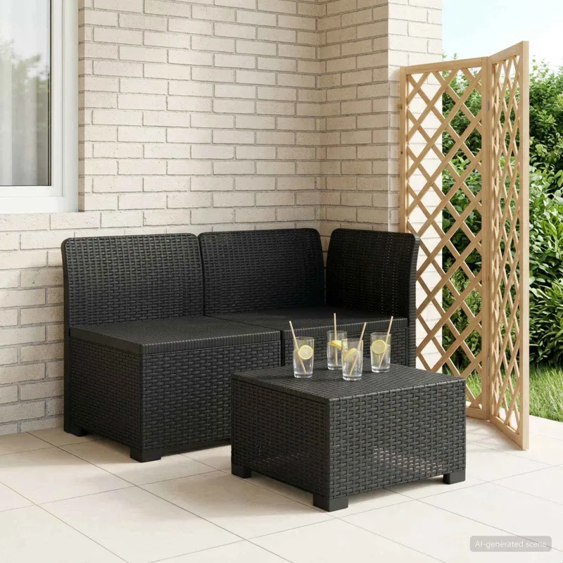 2-Vietis Sodo Sofas, Atrodo kaip Ratano PP Antracito
