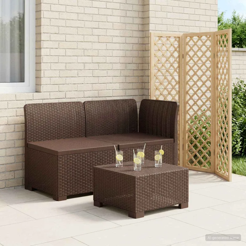 2-Vietis Sodo Sofas, Atrodo kaip Ratano PP Ruda