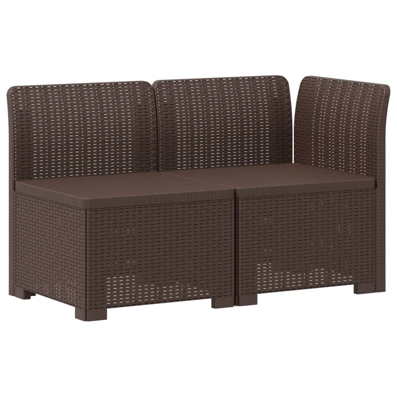2-Vietis Sodo Sofas su Pagalvėlėmis, Atrodo kaip Ratano PP Ruda
