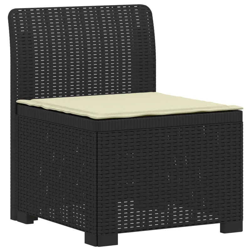 3-vietė sodo sofa su pagalvėlėmis, Rattan išvaizda PP Antracito
