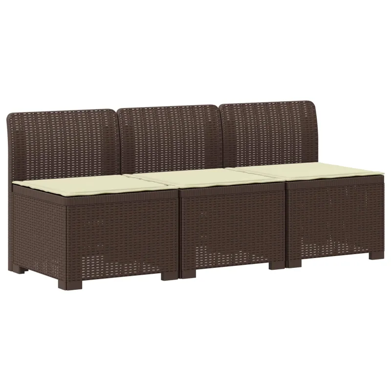 3-vietė sodo sofa su pagalvėlėmis, Rattan išvaizda PP Ruda