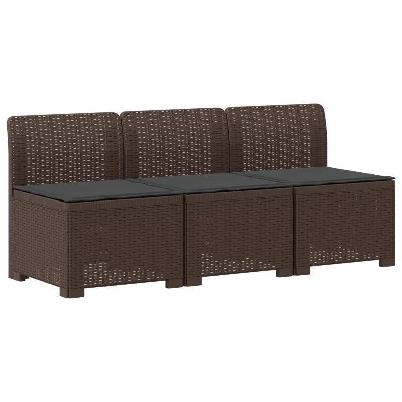 3-vietė sodo sofa su pagalvėlėmis, Rattan išvaizda PP Ruda