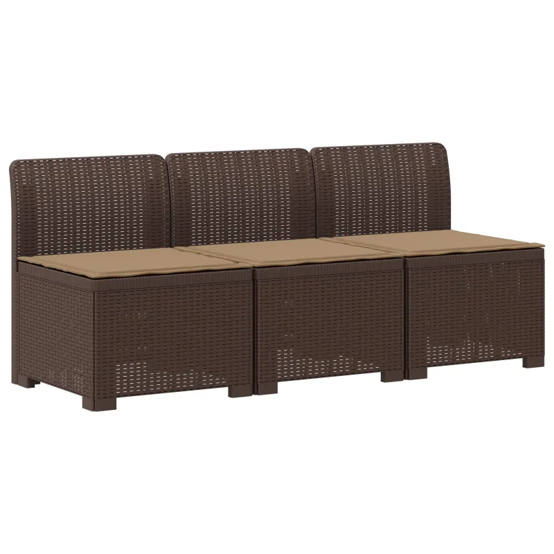 3-vietė sodo sofa su pagalvėlėmis, Rattan išvaizda PP Ruda