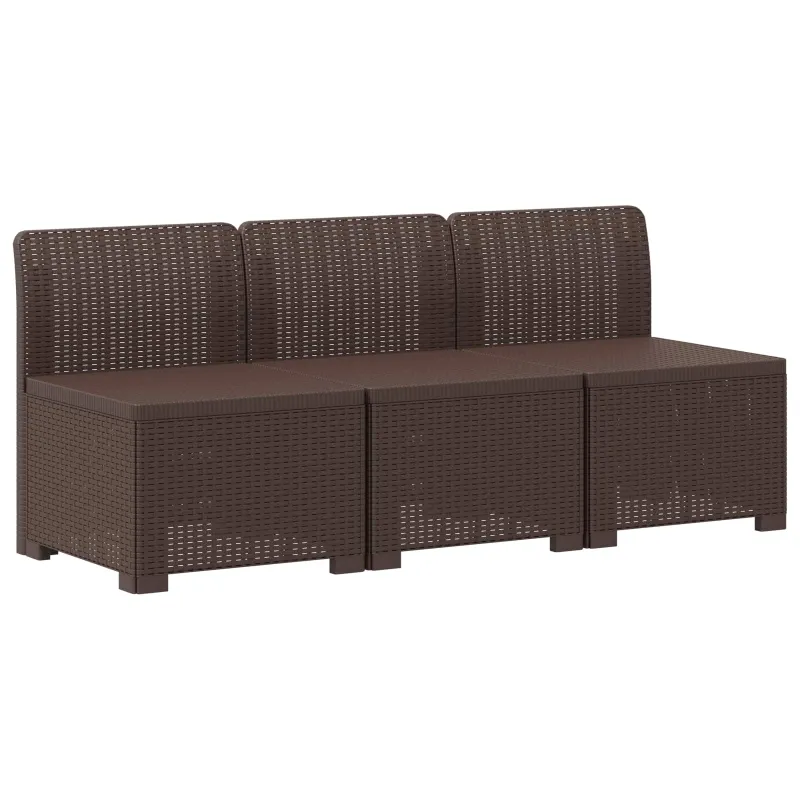 3-vietė sodo sofa su pagalvėlėmis, Rattan išvaizda PP Ruda