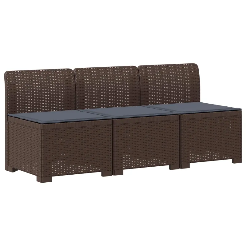 3-vietė sodo sofa su pagalvėlėmis, Rattan išvaizda PP Ruda