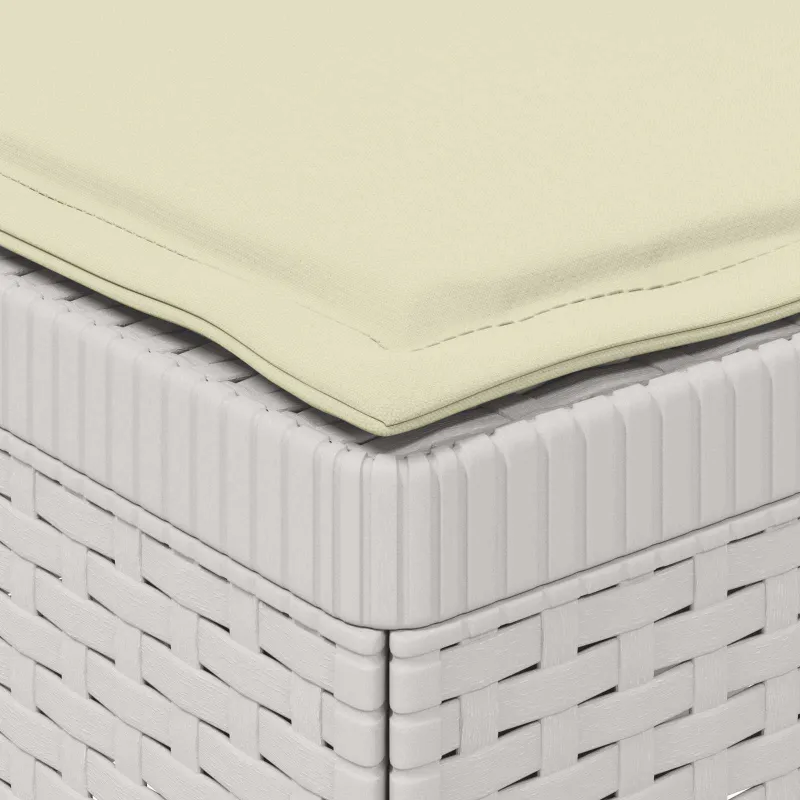 3-vietė sodo sofa su pagalvėlėmis, Rattan išvaizda PP Balta